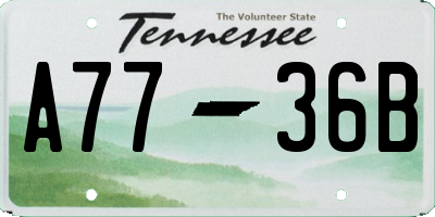TN license plate A7736B