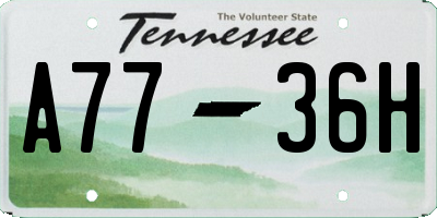 TN license plate A7736H