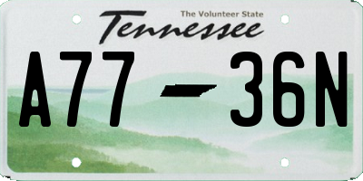 TN license plate A7736N