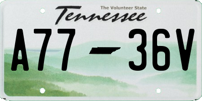 TN license plate A7736V
