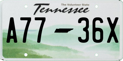 TN license plate A7736X