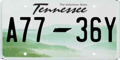 TN license plate A7736Y