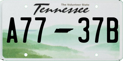TN license plate A7737B
