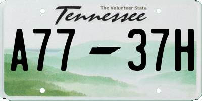 TN license plate A7737H