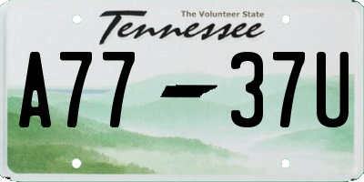 TN license plate A7737U