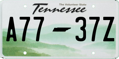 TN license plate A7737Z