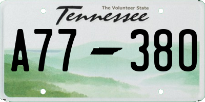 TN license plate A7738O