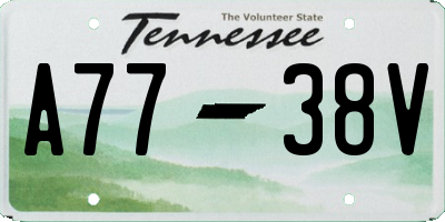 TN license plate A7738V