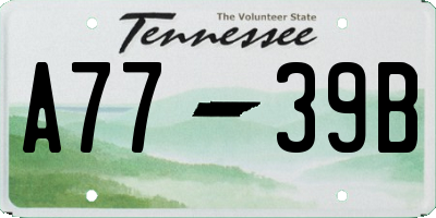 TN license plate A7739B