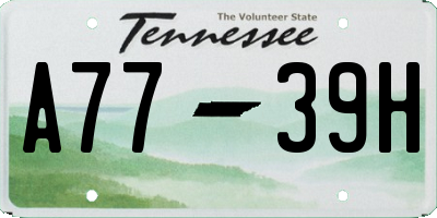 TN license plate A7739H