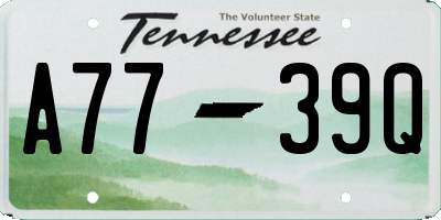 TN license plate A7739Q