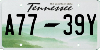 TN license plate A7739Y