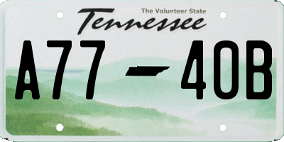 TN license plate A7740B