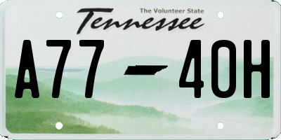 TN license plate A7740H