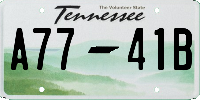 TN license plate A7741B