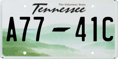TN license plate A7741C