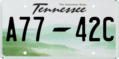 TN license plate A7742C