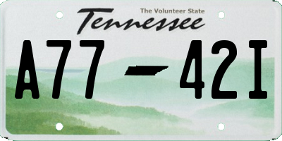 TN license plate A7742I