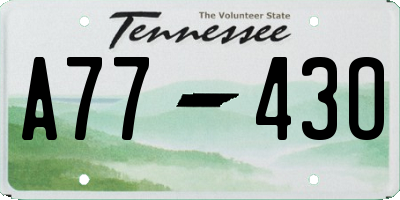 TN license plate A7743O