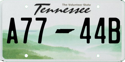 TN license plate A7744B