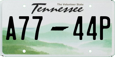 TN license plate A7744P