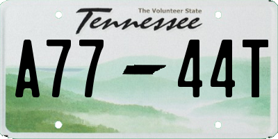 TN license plate A7744T