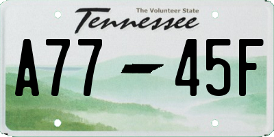 TN license plate A7745F