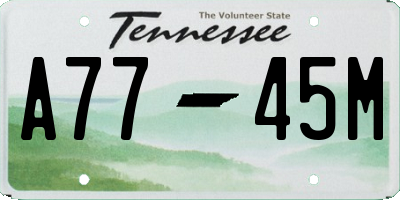 TN license plate A7745M