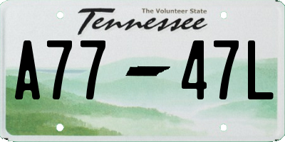 TN license plate A7747L
