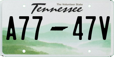 TN license plate A7747V