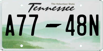 TN license plate A7748N