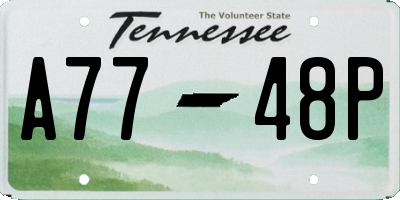 TN license plate A7748P