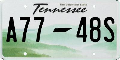 TN license plate A7748S