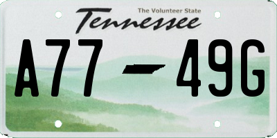 TN license plate A7749G