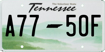 TN license plate A7750F
