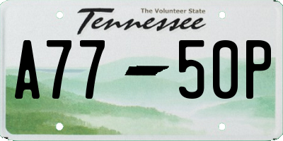 TN license plate A7750P