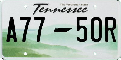TN license plate A7750R