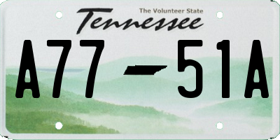 TN license plate A7751A