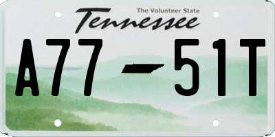TN license plate A7751T