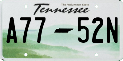 TN license plate A7752N