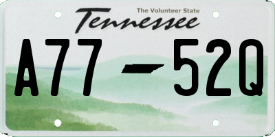 TN license plate A7752Q
