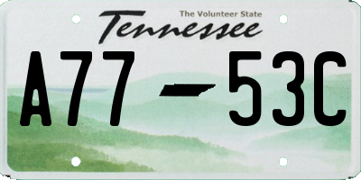 TN license plate A7753C