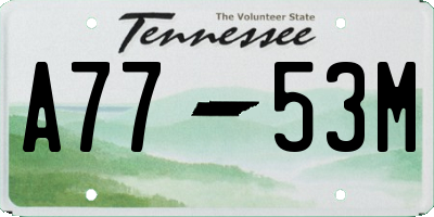TN license plate A7753M
