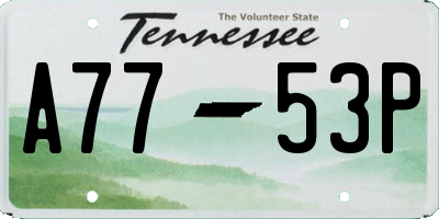 TN license plate A7753P