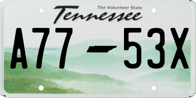 TN license plate A7753X