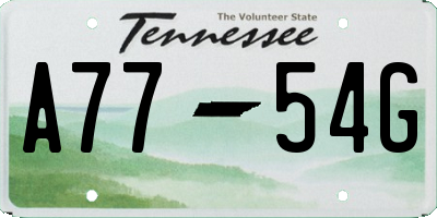 TN license plate A7754G