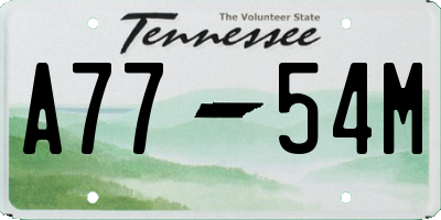 TN license plate A7754M