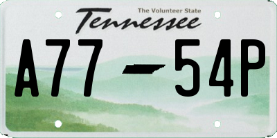 TN license plate A7754P