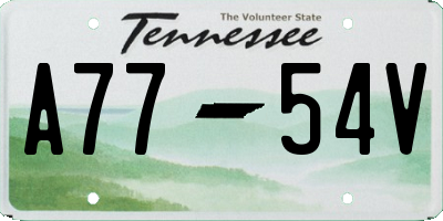 TN license plate A7754V