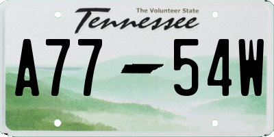 TN license plate A7754W